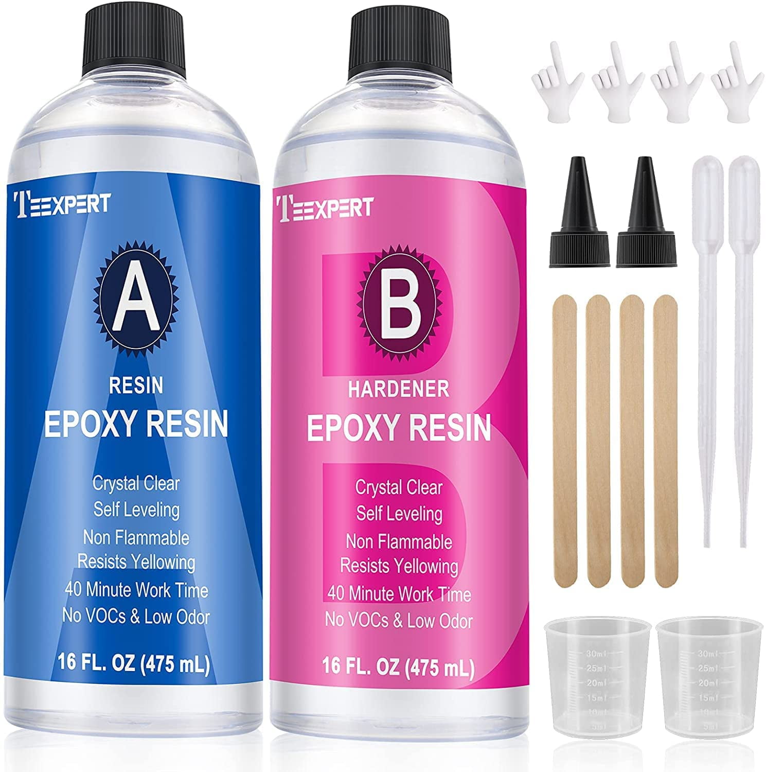 Epoxy Resin Kit 3:1 Crystal Clear Hardener with Tools Easy Mix DIY Supplies  Crystal Clear Hardener with Tools 3:1 Easy Mix 3:1 DIY Supplies for Art  Casting Resin Jewelry Projects Epoxy Resin