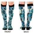 thumbnail image 4 of FORMRS Womens Knee High Socks Casual Long Thick Travel Daily Wear, 1 Pair, Light Blue Geometric Pattern, 4 of 6