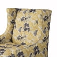 thumbnail image 3 of Barton Wingback Chair - Espresso Finish, Silver Nailheads, 32.5" Wide, Polyester Blend Fabric, Living Room Accent Chair, Birch Wood Legs, Removable Cushion, Comfortable Seating, 3 of 6