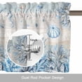 thumbnail image 6 of Ocean Starfish Valance Curtain Vintage Nautical Sea Jellyfish Seahorse Coral Seaweed Window Valances Rod Pocket Short Curtains Window Treatments for Kitchen Bedroom Bathroom Laundry 60" x 18", 6 of 9