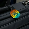 thumbnail image 5 of Sunset with Palm Trees Graphic Round Luggage ID Tag Card Suitcase Carry-On, 5 of 7