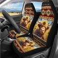 thumbnail image 2 of Binienty Sunflower Highland Cow Print Vehicle Seat Covers with Auto Steering Wheel Cover Washable Armrest Cushion Pad Removable Seat Headrest Cover Aztec Car Interior Decor Set, 2 of 7