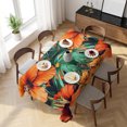 thumbnail image 3 of Burnt Orange Floral Table Cloth Waterproof Tablecloths, Tropical Botanical Leaves Floral Tablecloth Dining Table Cover for Kitchen Party Tabletop Outdoor, Rectangle Tablecloth 54x108 Inch, 3 of 9