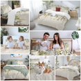 thumbnail image 5 of Queen 4 Piece Bedding Set Vintage Eucalyptus Leaves Soft Breathable Duvet Cover and Pillowcase,Country Leaves on Linen Duvet Cover Set Washable Bed Sheets for Bedroom Dormitory Guest Room, 5 of 8