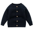 thumbnail image 2 of Krdevn Boys Knitted Sweater Cardigan Autumn Winter Coats for Toddlers Soft Warm Round Neck Outerwear Jacket,Kids Clothing,2-3 Years, 2 of 7