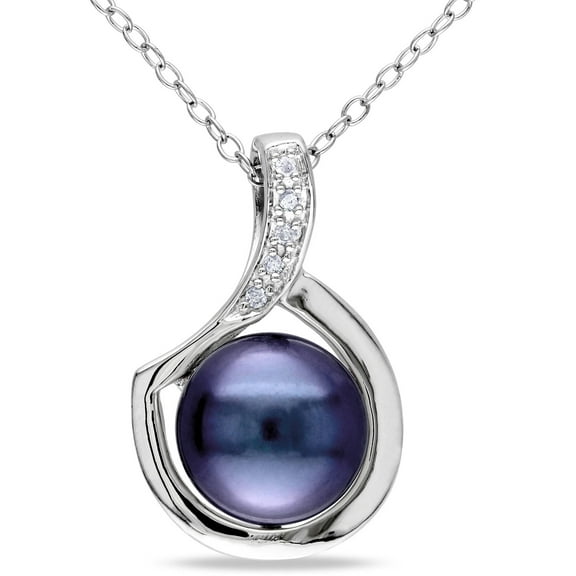 Everly Women's Cultured Pearl and Diamond Sterling Silver Necklace