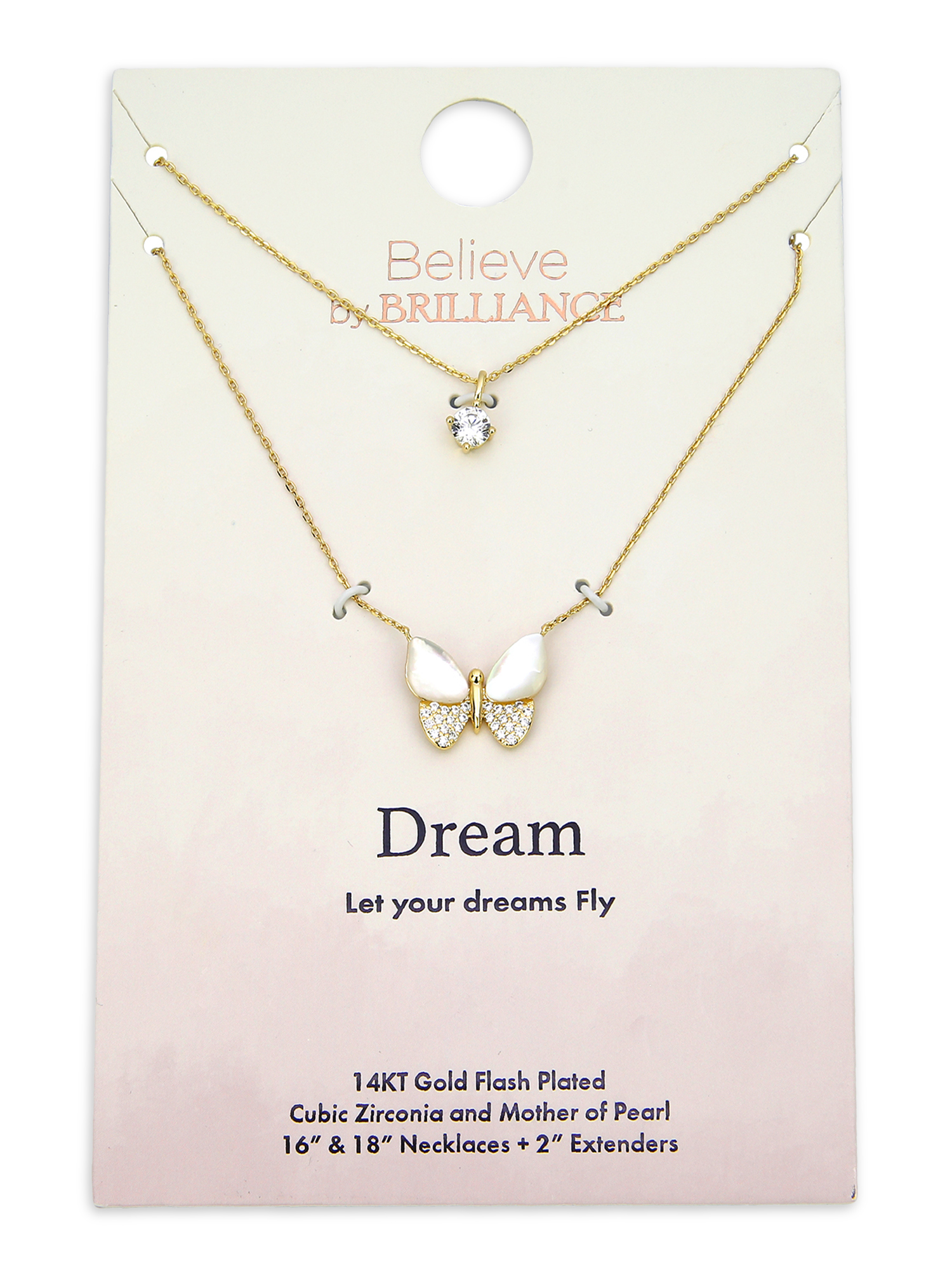 Believe by Brilliance Butterfly Mother Pearl Necklace photo 2