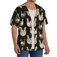 thumbnail image 4 of Xecao offers the Flowe Rooster for Men's Casual Short-sleeved Shirt, a button-up collared shirt with a pocket, perfect for beach vacations and yacht travel in the 3X-Large size., 4 of 7