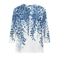 thumbnail image 4 of 3/4 Sleeve Shirts for Women Summer Summer Ethnic Floral Slim Cute Summer Tops for Women Sexy Crewneck Slim Fit Half Sleeve Tshirts Shirts for Women Graphic Vintage Spring Blouses and Tops, 4 of 5