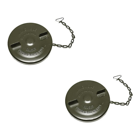2 Pack Aluminum Fuel Tank Cap with Chain for Truck Compatible with Peterbilt 330, 379, 389, 337, 340, 579 - Replaces MS35645-1, 2590001419758, S-F447