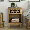 thumbnail image 3 of COZAYH Retro Rustic Nightstand Solid Fir End Table Side Table with Hand Carved Front and Open Shelf for Boho, French Country, Farmhouse Style, Natural, 3 of 7