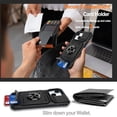 thumbnail image 4 of for iPhone 15 Plus Wallet Case with Card Holder + 1 Screen Protector, (2 Cards) & 360°Ring Kickstand Military Grade Drop Shockproof Rugged Case for iPhone 15 Plus 6.7" (Black), 4 of 12