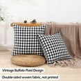 thumbnail image 3 of Black and White Buffalo Plaid Outdoor Pillow Covers 18x18 Set of 2, 18 x 18 Modern Farmhouse Decor Couch Pillows, Black White Winter Christmas Holiday Plaid Pillows (No Pillow Inserts), 3 of 6