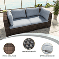 thumbnail image 3 of Grezone 7 Pieces Patio Furniture Set, All Weather Outdoor Sectional PE Rattan, Patio Conversation Sets with Cushions and Glass Coffee Table for Garden Lawn Balcony Porch Deck, Gray, 3 of 8