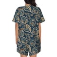 thumbnail image 6 of Fotbe Indian Paisley 2 Print Pajama Set for Women 2 Piece Loungewear Short Sleeve Tops and Shorts Set Soft Sleepwear-4X-Large, 6 of 7