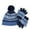 Blue, variant on Striped Hat Gloves Two Piece Set Velvet Warm Knit Hat Gloves Winter Set