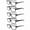 Black/Black flower-5 Pack, variant on LANLANG 3 Pack Reading Glasses for men women with spring hinge, Clear lens, +2.00, 3colors