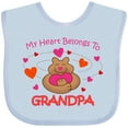 thumbnail image 3 of Inktastic Heart Belongs to Grandpa Girls Baby Bib, 3 of 4