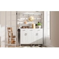 thumbnail image 4 of Euroco 51.2'' Minimalist Four-Door Shoe Cabinet with Coat Rack, 4 of 9