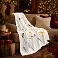 thumbnail image 3 of Whimsical Bumblebee Wildflower Garden Party Motif, Peaceful Botanical Garden Scene, Warm Flannel Blanket for Sunroom and Reading Nook, Garden Lovers Housewarming Gift, Botanical Home Decor, 3 of 9
