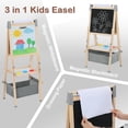 thumbnail image 6 of LINLUX Double-Sided Art Easel for Kids, 3 in 1 Wooden Kids Easel w/Paper Roller & Art Supplies, Grey, 6 of 11