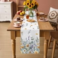 thumbnail image 2 of Floral Eucalyptus Leaves Table Runner - 70 Inch Long Summer Botanical Watercolor Daisy Cotton and Linen Blended Dress Scarves Farmhouse Table Runner for Kitchen Dining, Coffee Table, 13" x 70", 2 of 8