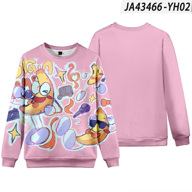 Roblox-suéter de cuello redondo de color claro para niños y adultos, chaqueta periférica, ropa de fondo, camisa de manga larga, deportes Casuales