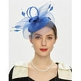 thumbnail image 6 of Ukumplol Fascinators Hats Tea Party Hats for Women Tea Party Fascinator Kentuckys Derbys Hat Fascinator Pillbox Hat Headband for Headwear with Veil Blue One Size, 6 of 8