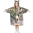 thumbnail image 5 of BZSMCE Wearable Blanket Hoodie Fashion Bubbly Feline in Leafy Nook Home Wear, 5 of 7