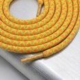 thumbnail image 3 of INSPIRE CHIC Round Rope Shoe Strings Three-Color Checkered Shoe Laces for Boots 2 Pairs Fluorescent Orange-Yellow 120cm/47.2", 3 of 6