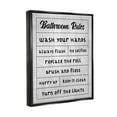 thumbnail image 3 of Stupell Industries Bathroom Rules Checklist Graphic Art Jet Black Floating Framed Canvas Print Wall Art, Design by CAD Designs, 3 of 8