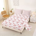 thumbnail image 2 of Erosebridal Cute Bows Full Size Sheets For Girls,Bowknot Dreamy Princess Style Bowtie Bed Sheets,Red White 4 Pieces, 2 of 6