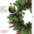 thumbnail image 7 of Northlight Real Touch™️ Noble Fir with Berries Artificial Christmas Wreath - Unlit - 24", 7 of 7