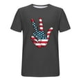 thumbnail image 4 of BiZtdJrK Mens Big and Tall Trendy T Shirts Hand with USA Flag Graphic Tees Short Sleeve Rock Tee Shirts Dark Gray XXXXL, 4 of 6