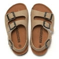 thumbnail image 4 of PEASKJP Kids Toddler Sandals Boys Girls Cork Footbed Sandal Comfort Double Buckle Slip On Slippers with Adjustable Back Strap(Toddler/Little Kids/Big Kids)(Beige,Big Kids 4), 4 of 6