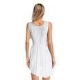 thumbnail image 2 of Sxiwei Women Lyrical Dance Dresses Sleeveless Irregular Hem Shiny Rhinestones Dress Stage Performance White M, 2 of 5