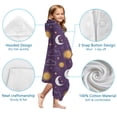 thumbnail image 7 of Purple Sun Moon Cloud Star Pattern Hooded Bath Towel，60"x35" for Ages 3 To 12 Kids, Quick Dry Lightweight Soft Microfiber Hood Beach Towel Cover Up for Kids, 7 of 7