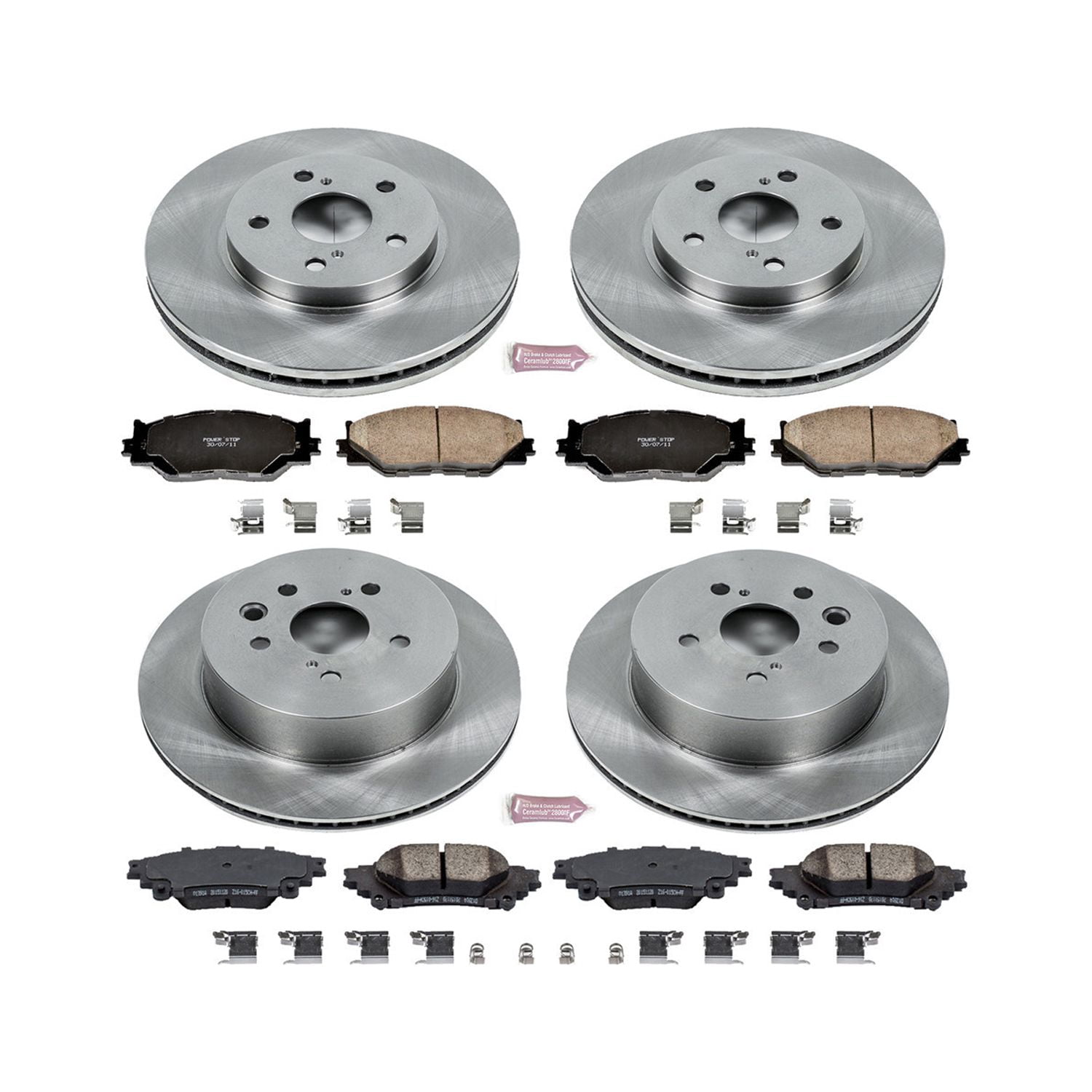 PowerStop Front and Rear Stock Replacement Brake Pad and Rotor Kit Fits: LEXUS Select Models KOE6987