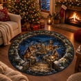 thumbnail image 5 of 3D Christmas Rugs, Christmas 3D Optical Illusion Rug, Vortex Round Carpets Xmas Decorations, 5 of 5