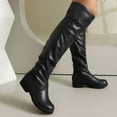 thumbnail image 2 of Wensltd Women's Over The Knee Boots Low Heel Slouch Winter Long Boots Comfortable Fashion Shoes Black, 2 of 5