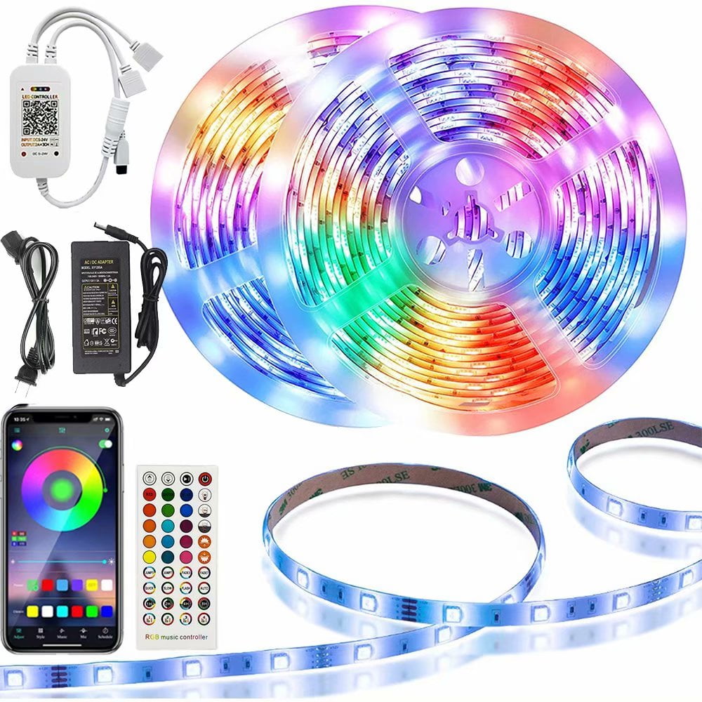 LED Lights 32.8 FT RGB Led Strip Lights for Bedroom Color Changing Room