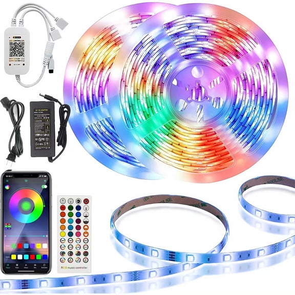 LED Lights 32.8 FT RGB Led Strip Lights for Bedroom Color Changing Room Decoracion DIY Color Option with Power Supply,Waterproof