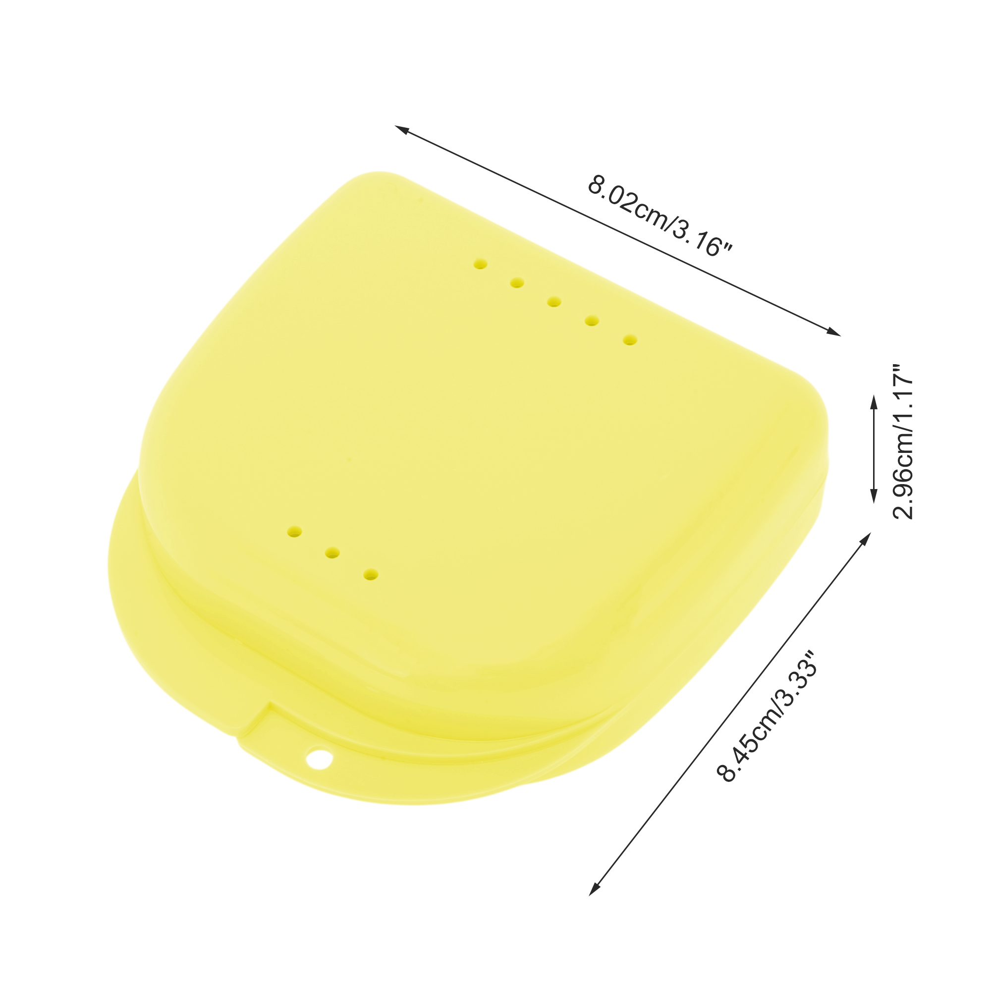 Unique Bargains Compact Braces Box with Vent Holes 1 Pc Yellow