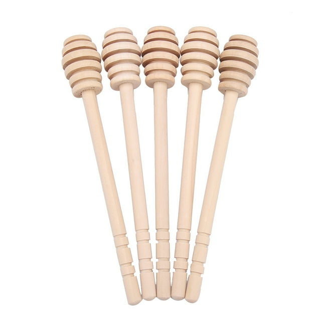 M Buder Set De 24 Palitos Dispensadores De Miel De Madera Natural Agitador Cuchara Y Utensilios De Cocina Premium Para Servir Jarabe, Caramelo Y Mermelada - 16 cm / 6.30 inches