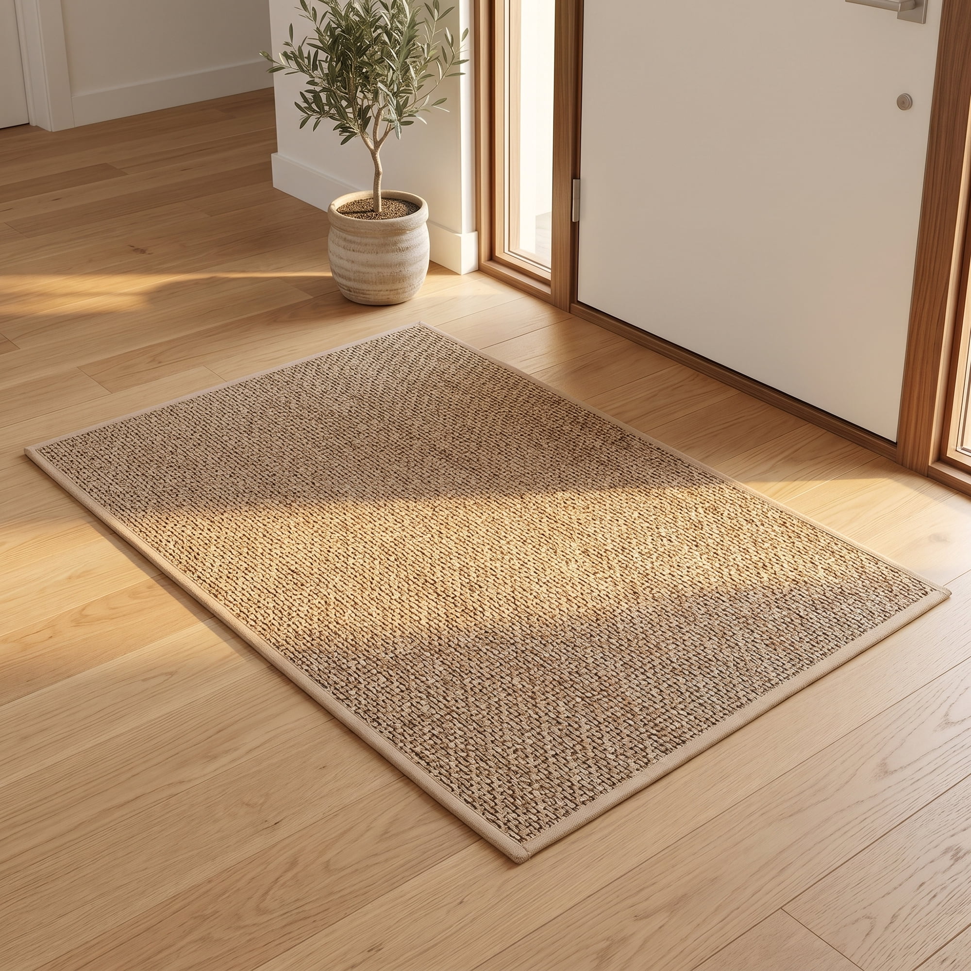 Unique Bargains Non-Slip Entrance Scraper Rug Natural Jute Doormat Khaki 30" x 18"