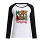 thumbnail image 4 of Pntutb Blusa de manga larga con estampado de Merry Chriasmas y bloque de color con cuello redondo para mujer Pntutb Pntutb-2327, 4 of 4
