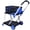 Blue + Aluminium, variant on Collapsible Utility Cart Multi Use Functional Shopping Carts 2-Tier with Baskets Carrito para Supermercado con Ruedas for Grocery and Warehouse