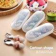 thumbnail image 3 of 1 Set Kids Tableware Set Drop Resistant One-piece Moulding Learn to Eat Stainless Steel Mushroom Shape Spoon Fork Set Dining Room Supply, 3 of 8