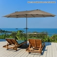 thumbnail image 2 of Costway 15FT Patio Double-Sided Umbrella Crank Outdoor Garden Market Sun Shade  Coffee, 2 of 9