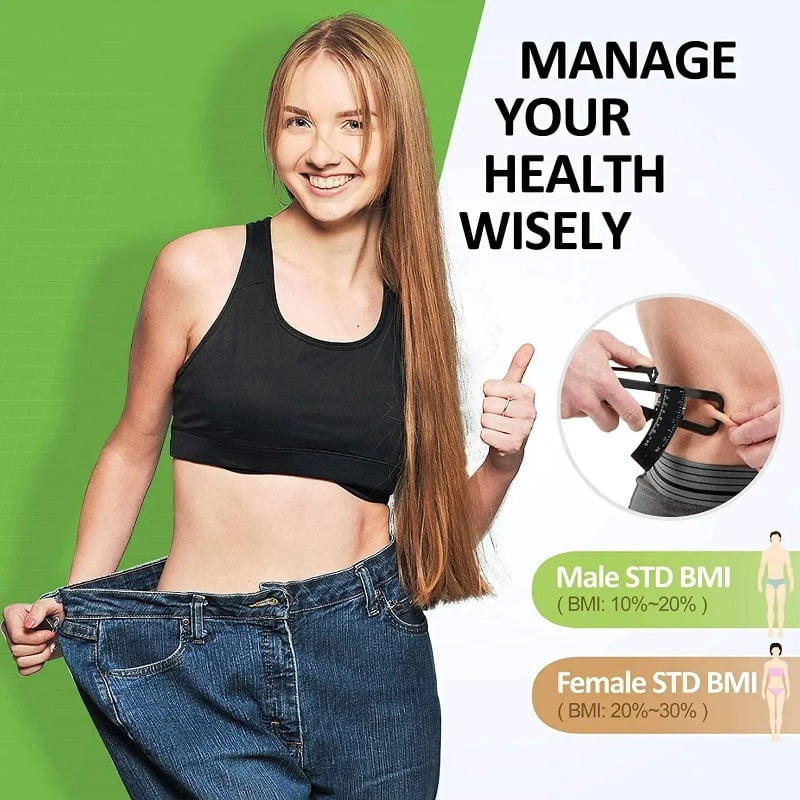 1set 70mm Skinfold Body Fat Caliper Set with Measure Tape Body Fat Monitors Body Fat Tester Skinfold Measurement accessory